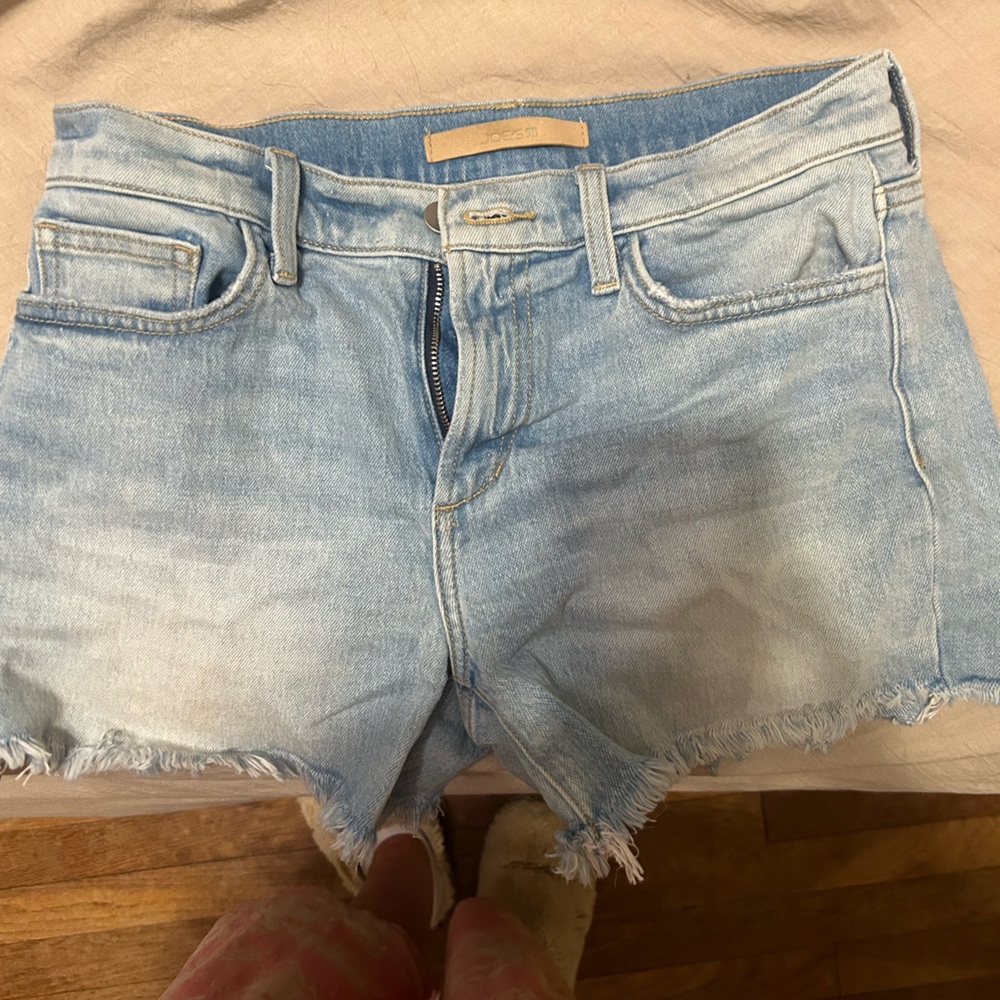 Joe's Jeans Blue Frayed Hem Jean Shorts